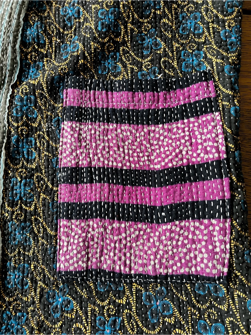 Nomad Purple & Gray Patchwork Kantha Handmade Vest. Stunning!! - Picture 4 of 14